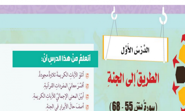 حل درس الطريق إلى الجنة الصف الثامن